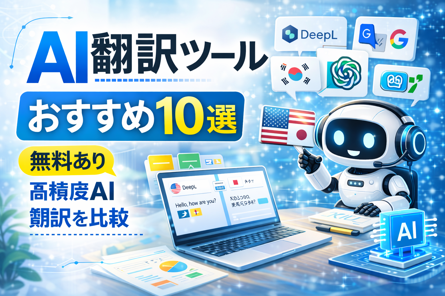 AI翻訳ツールおすすめ10選【無料あり】高精度AI翻訳を比較